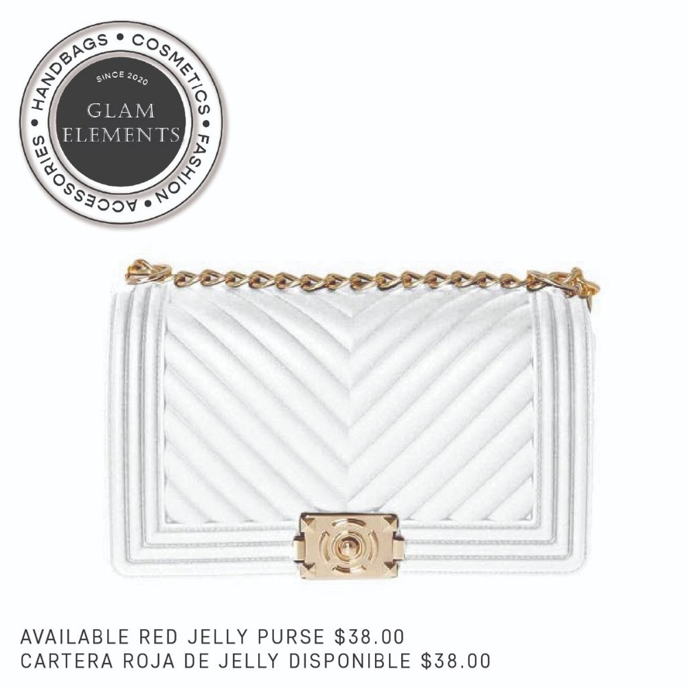 **NWT** White Chevron Pattern Jelly Purse